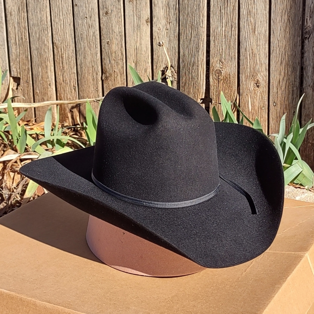 Vintage Serratelli 4X Entre III Felt Cowboy Hat - Black - Size 6 7/8